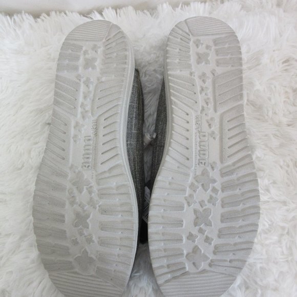 Hey Dude Wally Loafers Shoes Ash Gray Cross Hatch Size 9 NWT - Picture 10 of 10